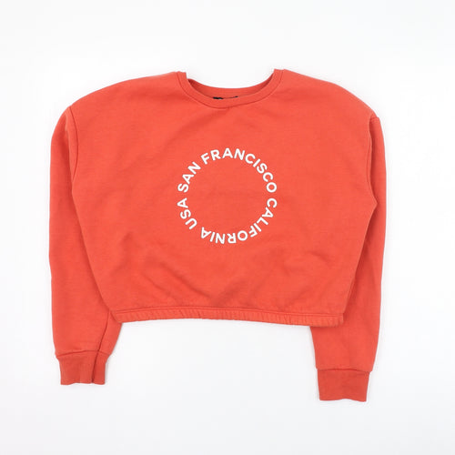 New Look Girls Red  Polyester Pullover Sweatshirt Size 14-15 Years  Pullover - San Francisco California USA