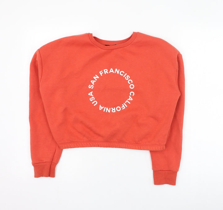 New Look Girls Red Polyester Pullover Sweatshirt Size 14-15 Years Pullover - San Francisco California USA