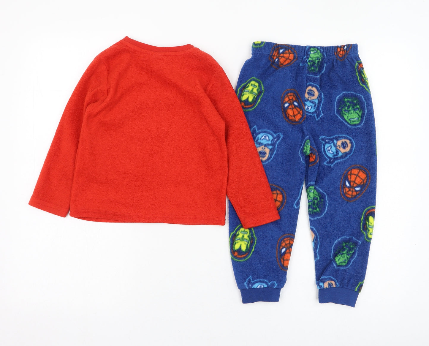 Primark Boys Red Solid Polyester Cami Pyjama Set Size 24 Months  Pullover - Marvel