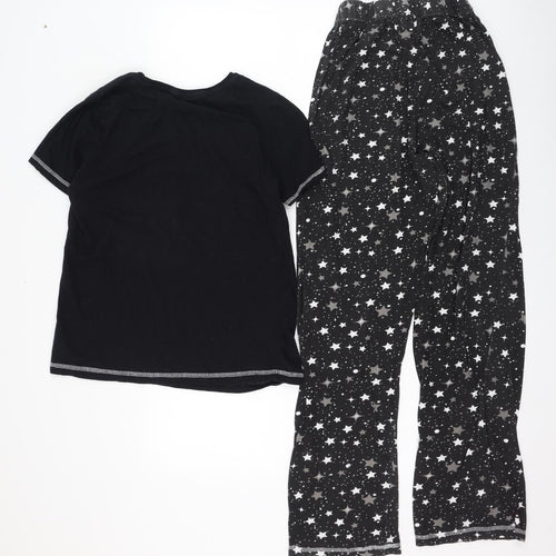 Studio Womens Black Solid Cotton Top Pyjama Set Size 8   - The Hangover Club