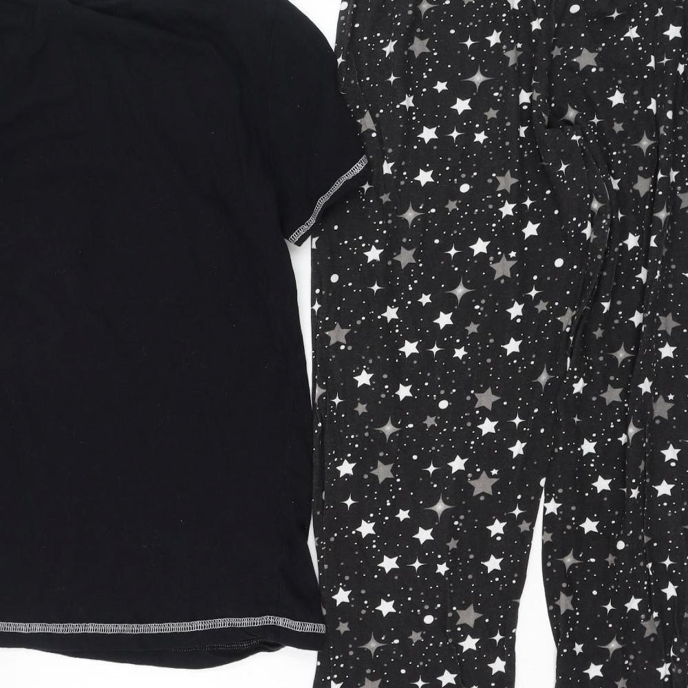 Studio Womens Black Solid Cotton Top Pyjama Set Size 8   - The Hangover Club