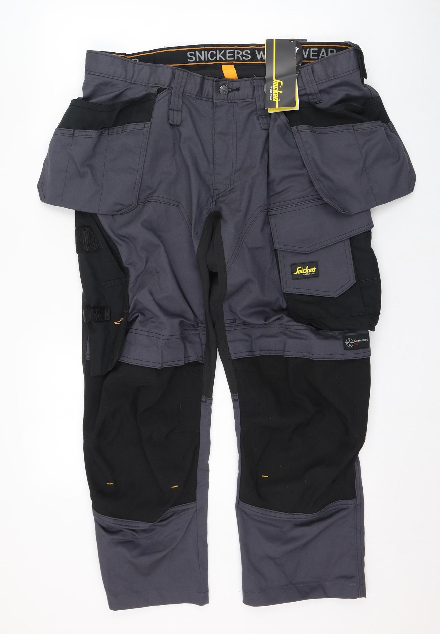 Snickers Mens Grey  Cotton Carpenter Trousers Size 38 L32 in Regular Zip - Workwear