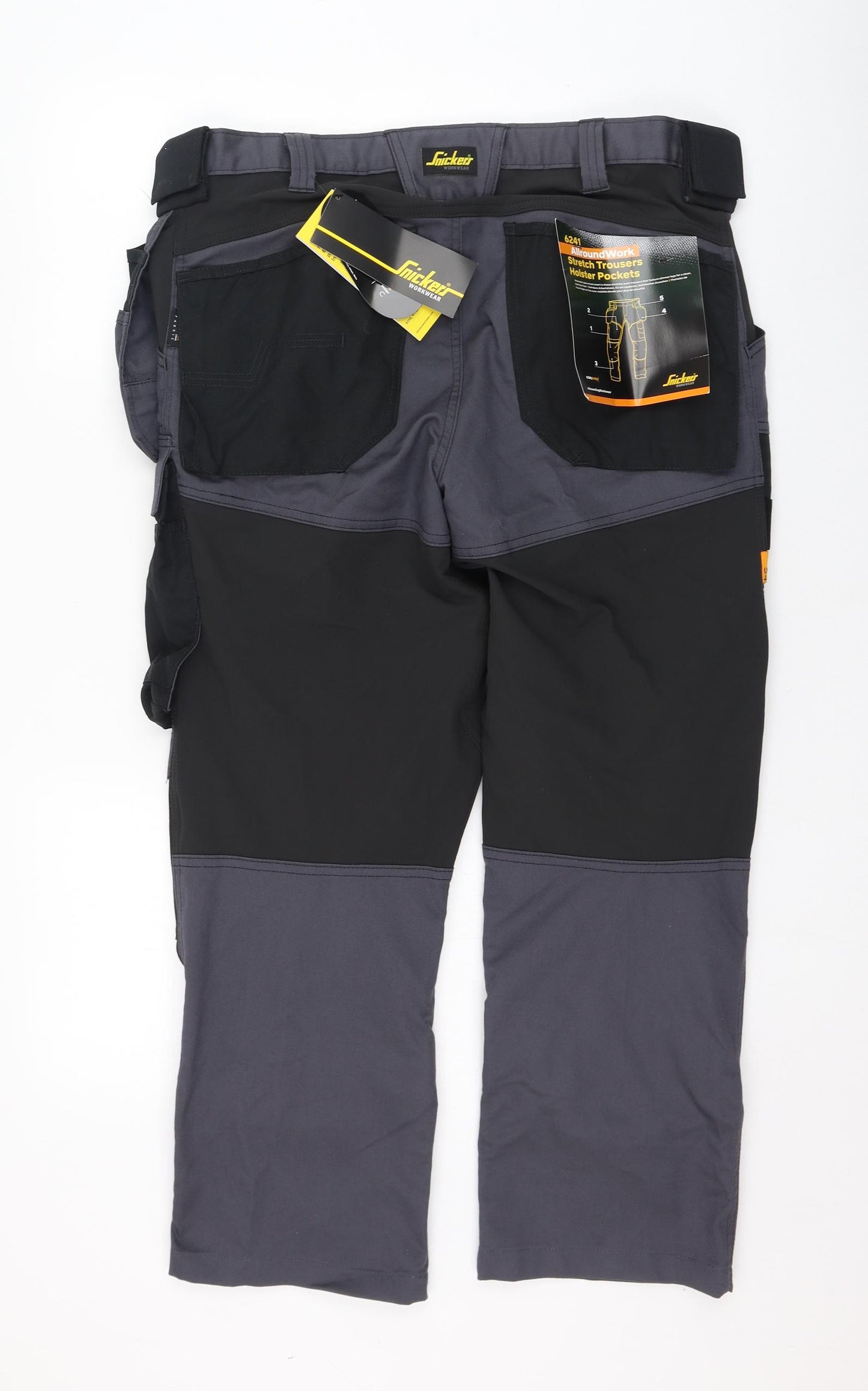 Snickers Mens Grey  Cotton Carpenter Trousers Size 38 L32 in Regular Zip - Workwear