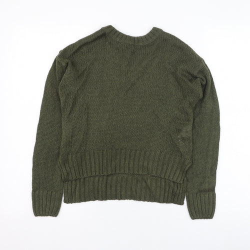New Look Girls Green Round Neck  Acrylic Pullover Jumper Size 12-13 Years  Pullover