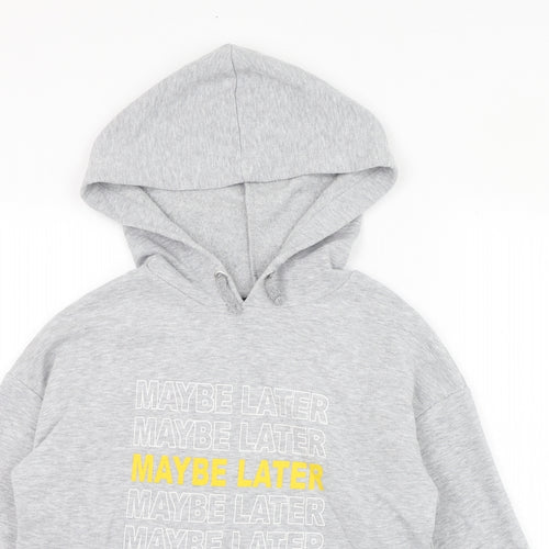 New Look Girls Grey  Cotton Pullover Hoodie Size 12-13 Years  Pullover - Maybe Later