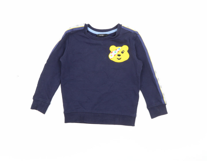 George Boys Blue Cotton Pullover Sweatshirt Size 3-4 Years - Pudsey