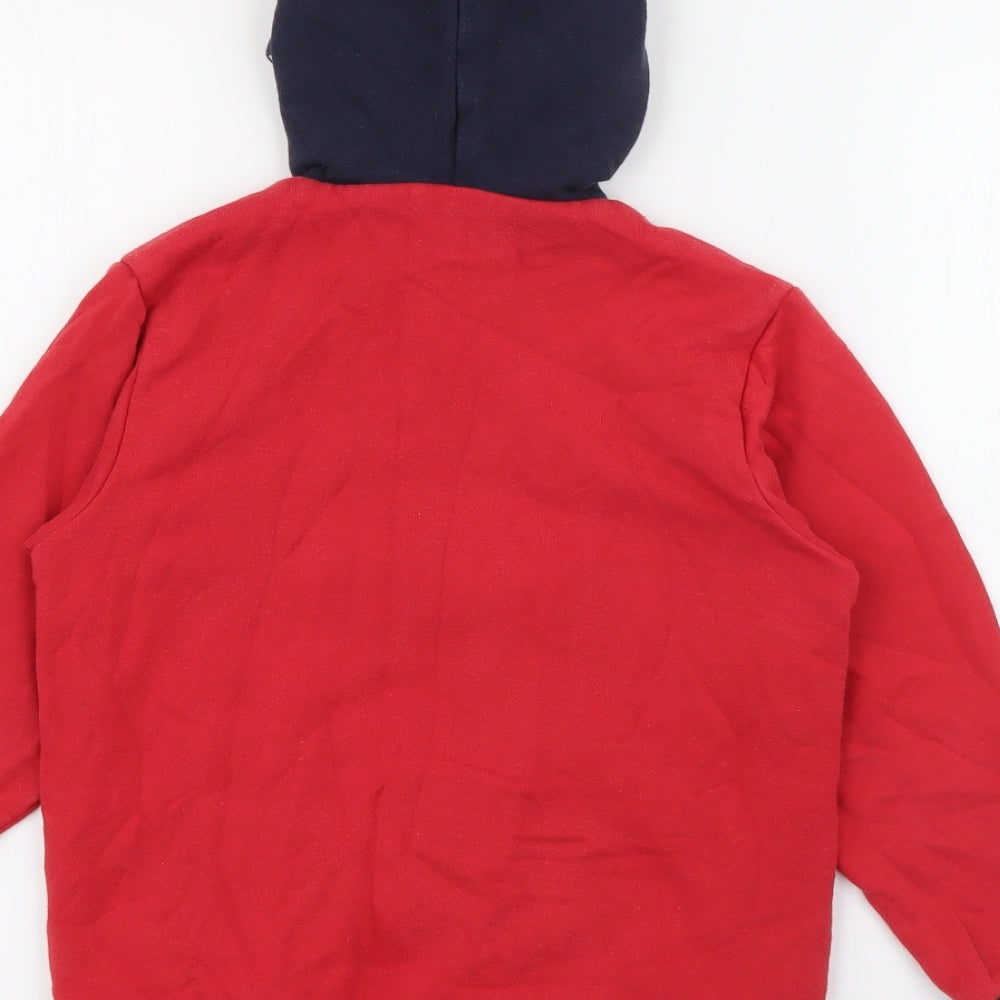 Petit Bateru Boys Red  Cotton Full Zip Hoodie Size 8 Years  Zip