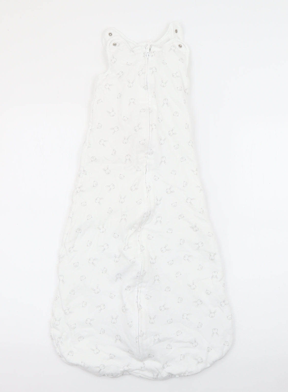 F&F Baby White Geometric Cotton Babygrow One-Piece Size 6-9 Months  Zip - Babybag