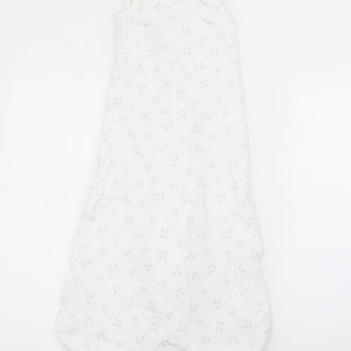 F&F Baby White Geometric Cotton Babygrow One-Piece Size 6-9 Months  Zip - Babybag