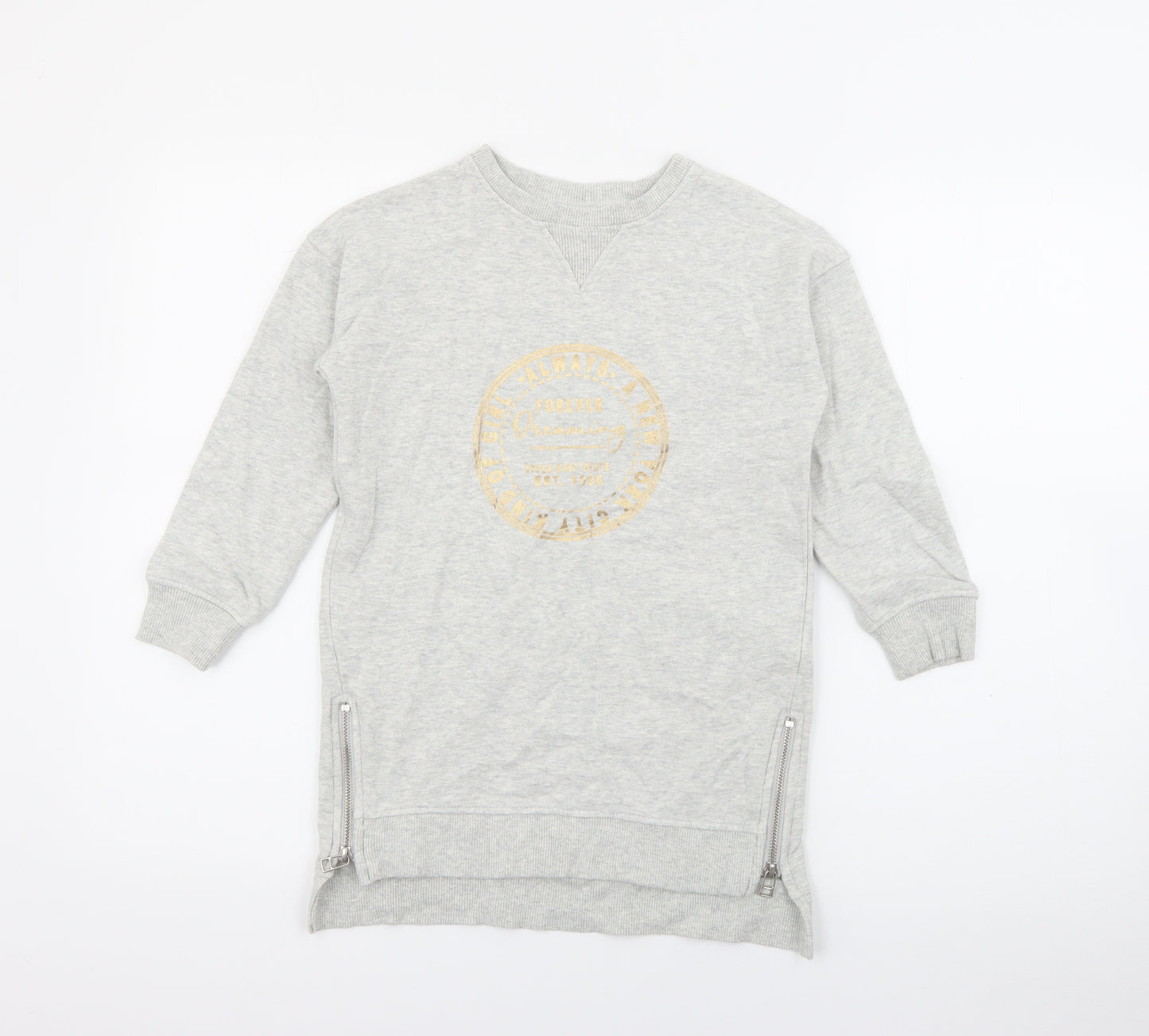 NEXT Girls Grey  Cotton Pullover Sweatshirt Size 6 Years