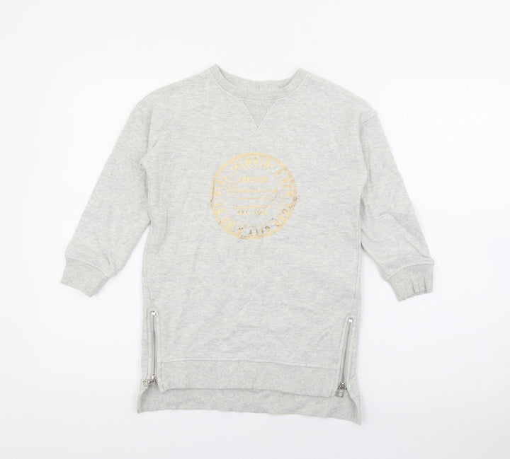NEXT Girls Grey  Cotton Pullover Sweatshirt Size 6 Years