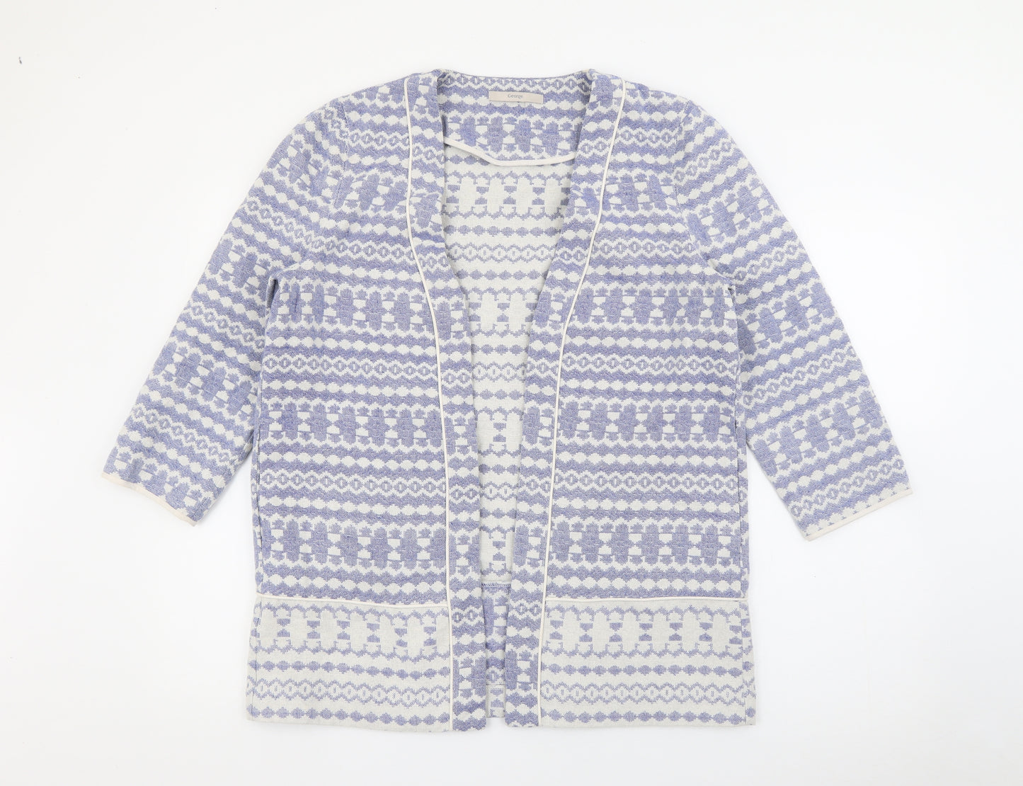George Womens Blue Geometric  Jacket  Size 14