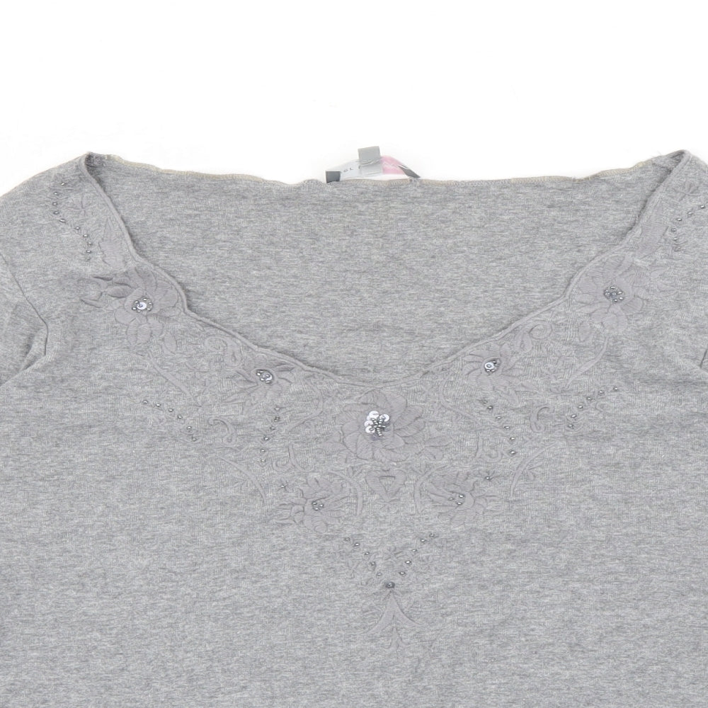 Per Una Womens Gold Scoop Neck  Cotton Pullover Jumper Size 14