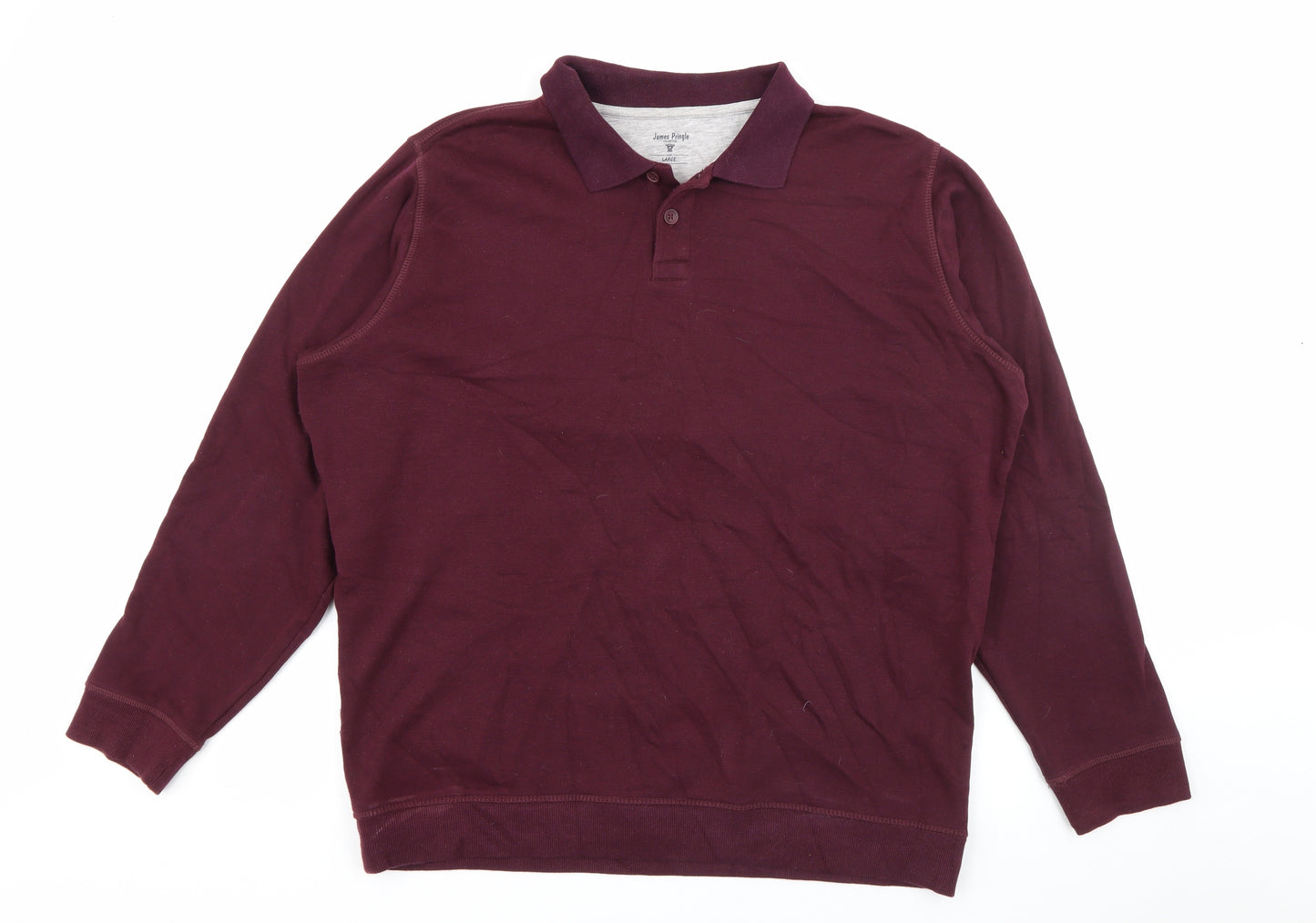 James Pringle Mens Purple  Cotton  Polo Size L Collared
