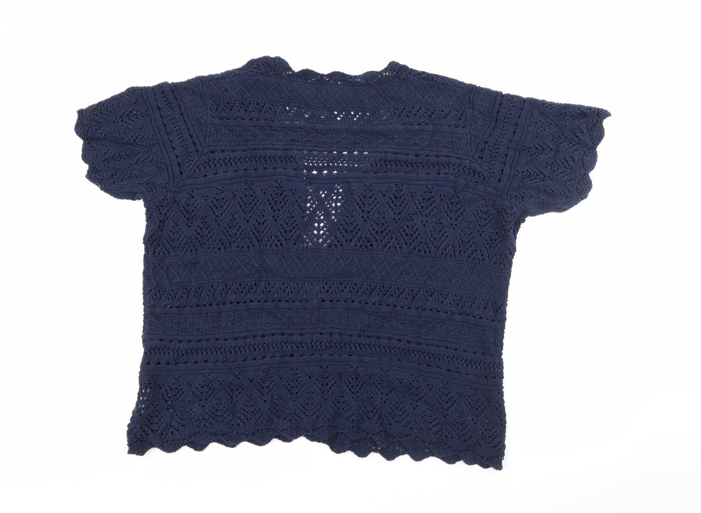 Isle Essentials Womens Blue V-Neck  Cotton Cardigan Jumper Size 22
