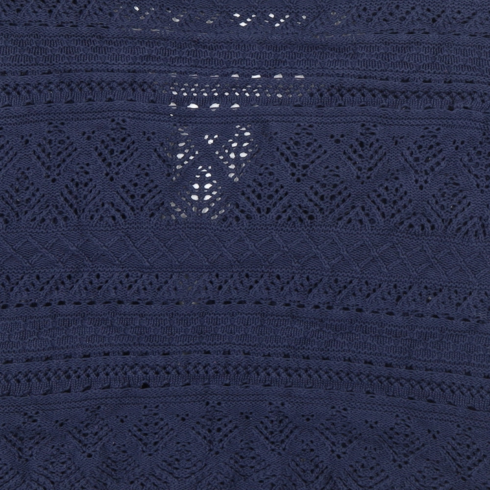 Isle Essentials Womens Blue V-Neck  Cotton Cardigan Jumper Size 22