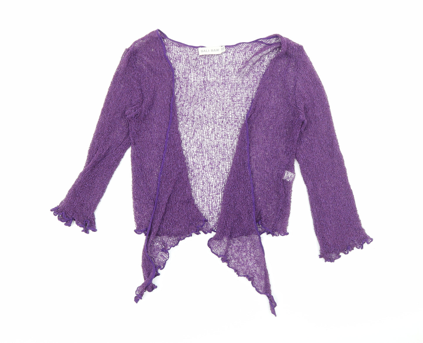 Bali Balik Womens Purple V-Neck  Polyamide Cardigan Jumper One Size
