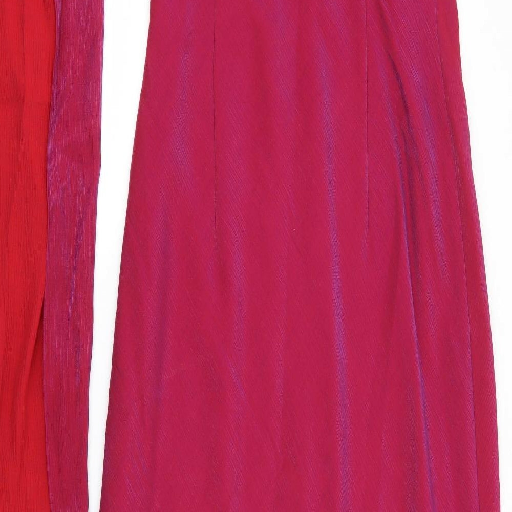 Debenhams Womens Pink  Viscose Ball Gown  Size 12  Halter  - iridescent