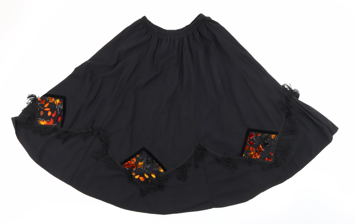 Silver Dollar Womens Black  Polyester A-Line Skirt Size L