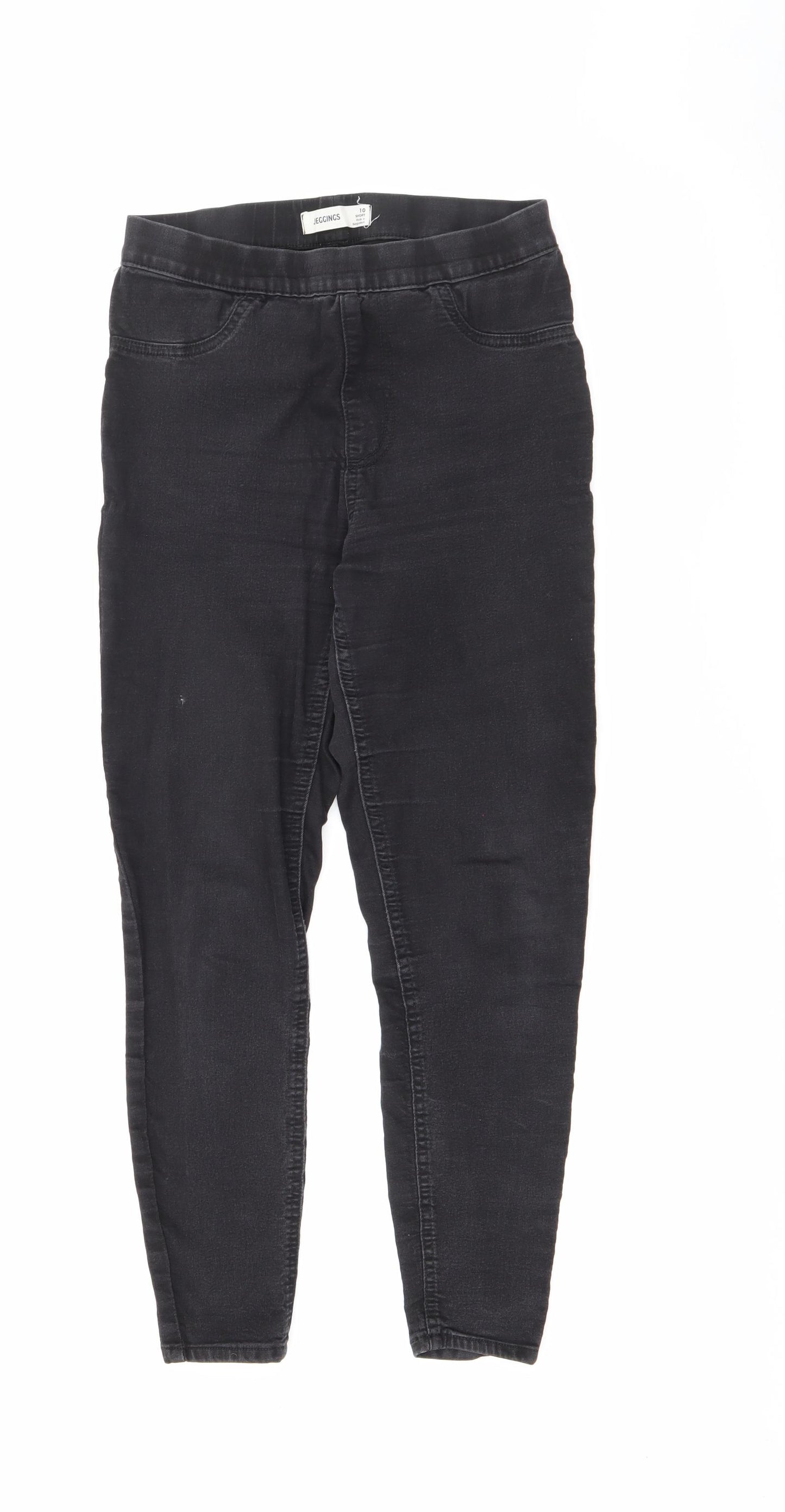 Marks and Spencer Womens Black  Cotton Jegging Leggings Size 10 L25 in