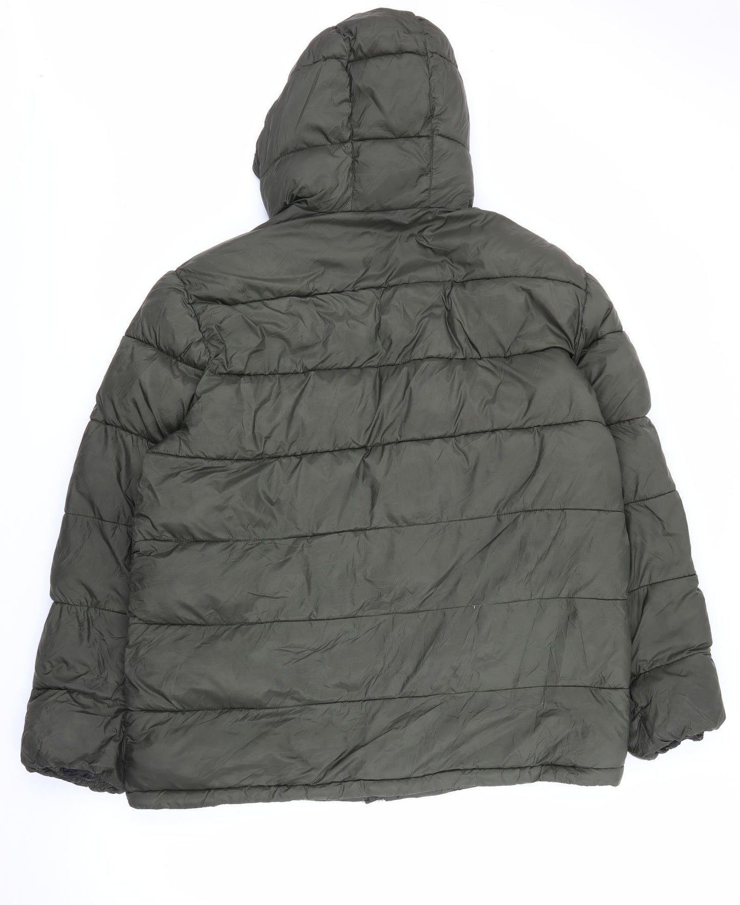 TU Mens Green   Puffer Jacket Coat Size XL  Zip