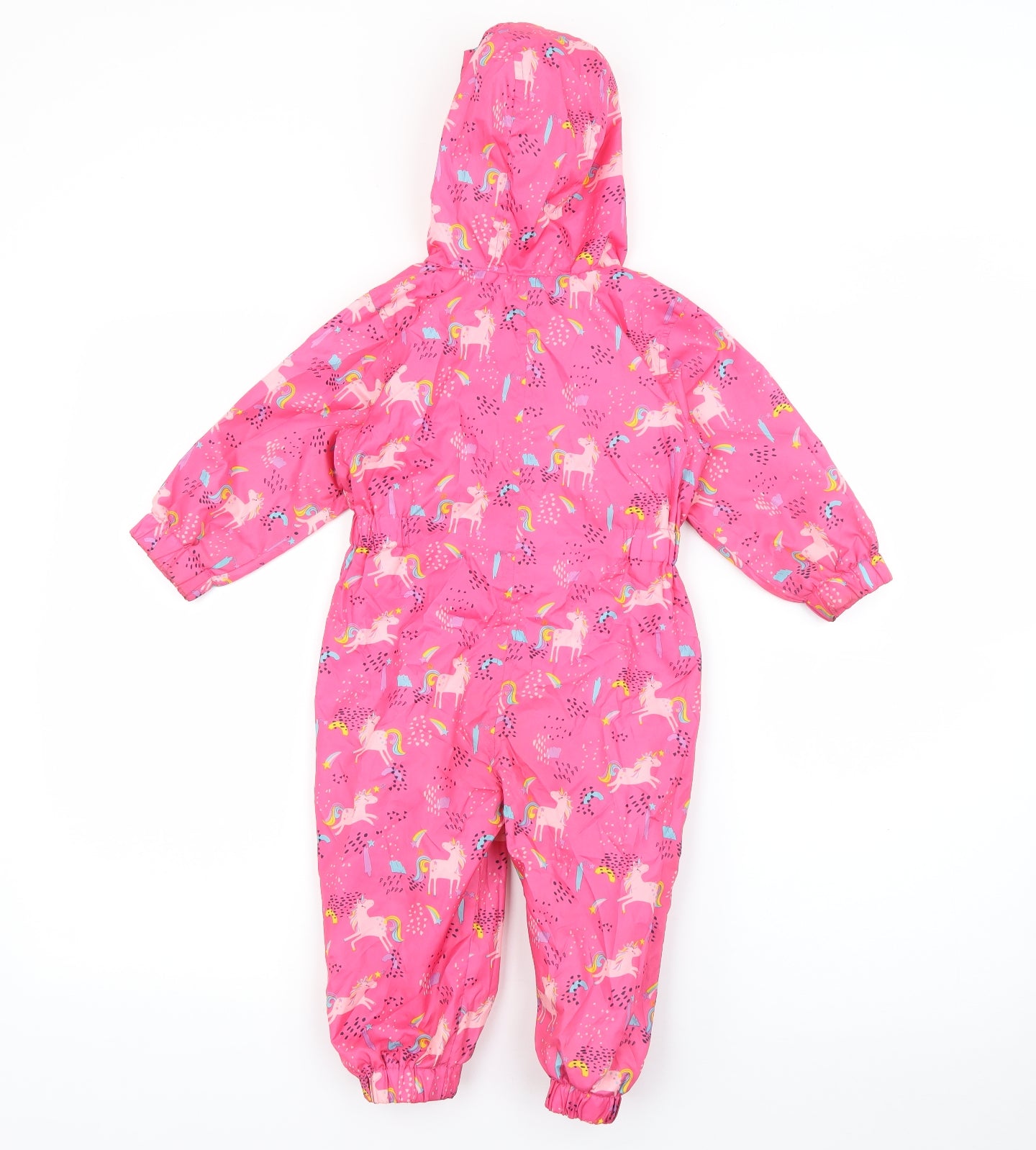 Matalan Baby Pink Geometric  Ski Jacket Snowsuit Size 12-18 Months   Zip