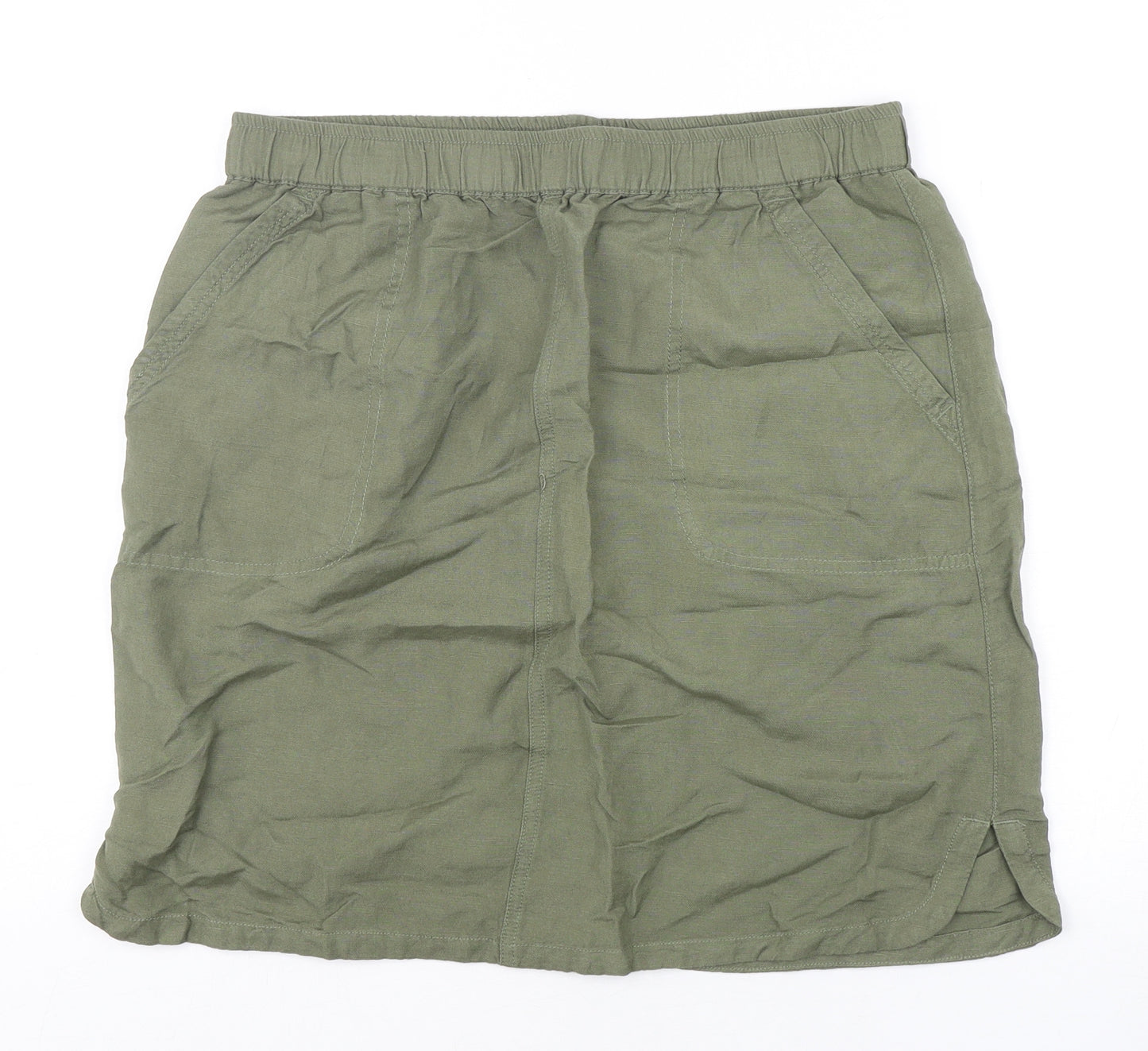 Dunnes Stores Womens Green  Linen Mini Skirt Size 12
