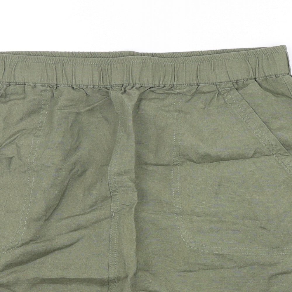 Dunnes Stores Womens Green  Linen Mini Skirt Size 12