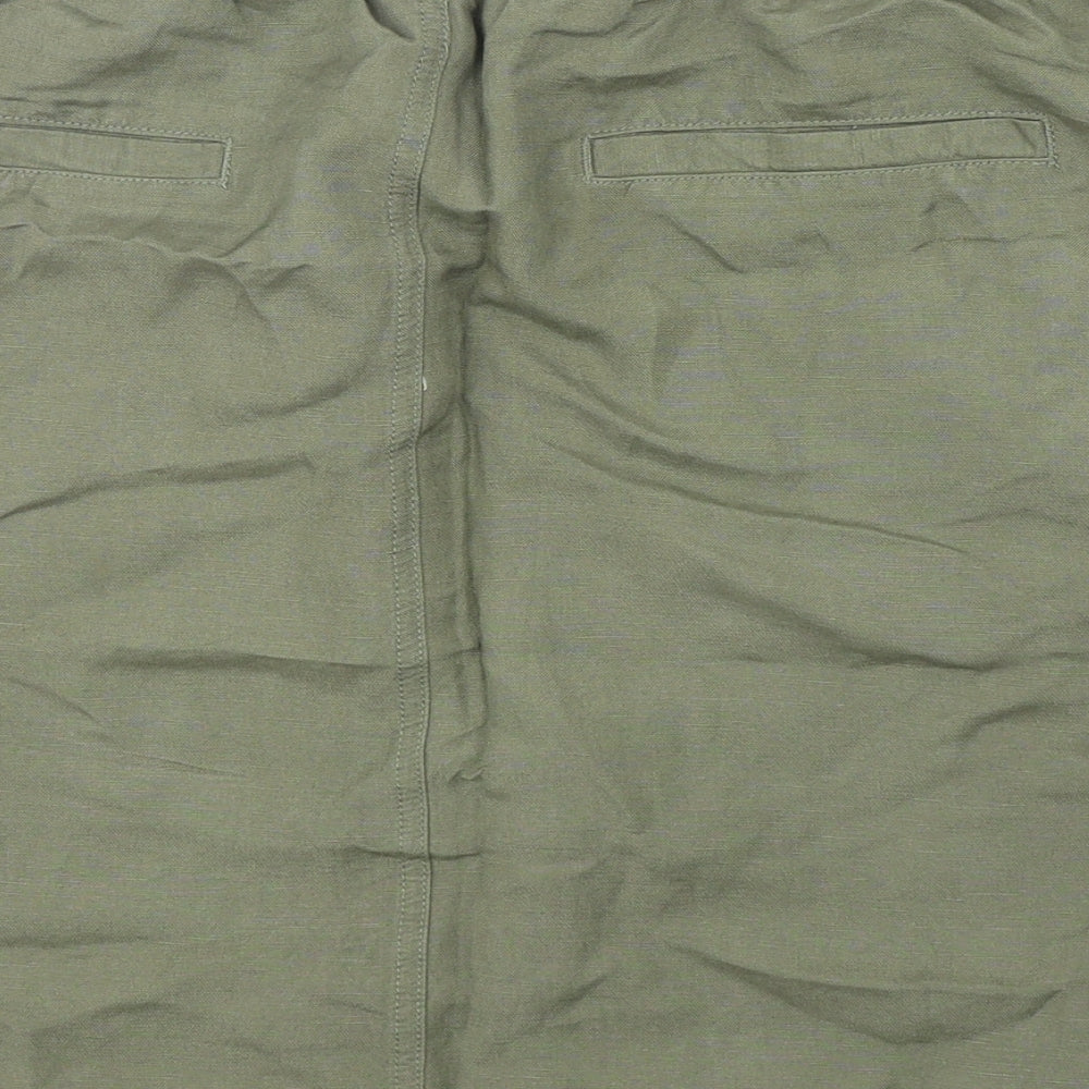 Dunnes Stores Womens Green  Linen Mini Skirt Size 12