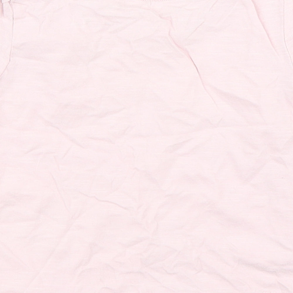 Dunnes Stores Girls Pink  Cotton Basic T-Shirt Size 12-18 Months Round Neck Pullover