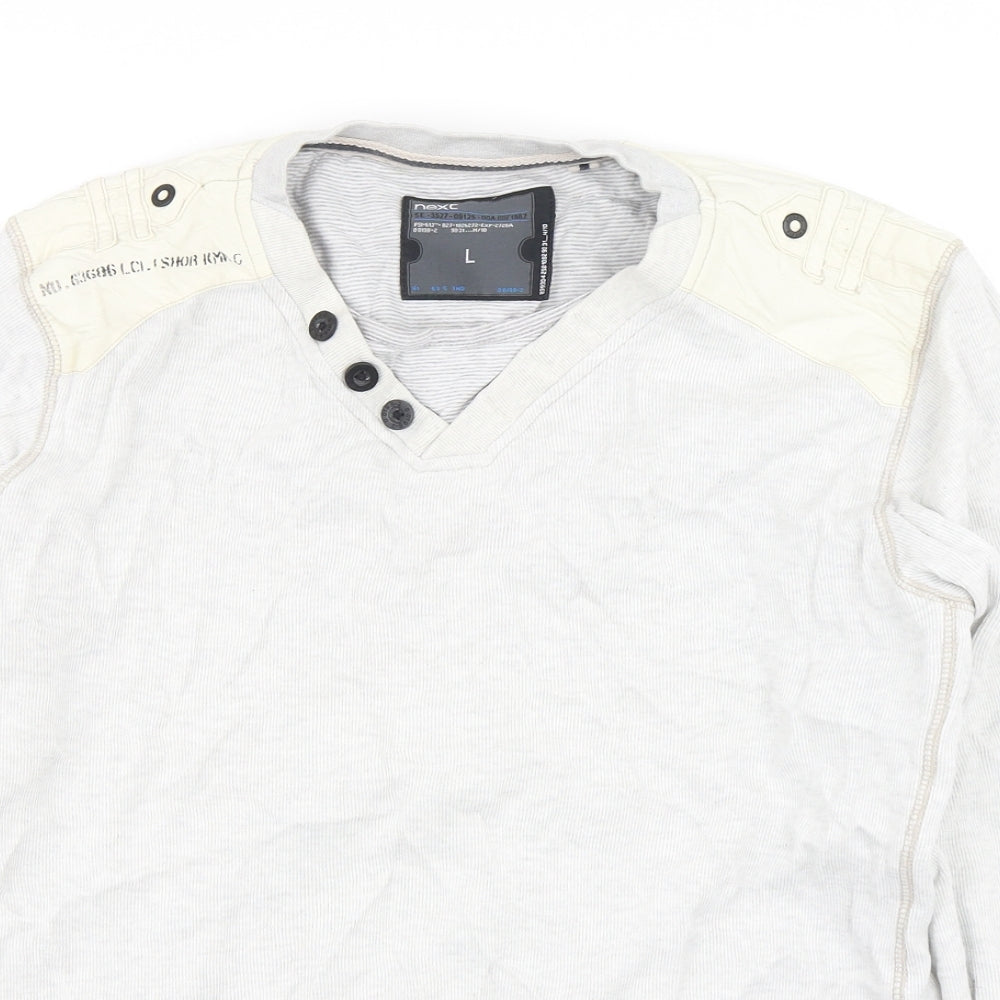 NEXT Mens Grey  Cotton Pullover Sweatshirt Size L