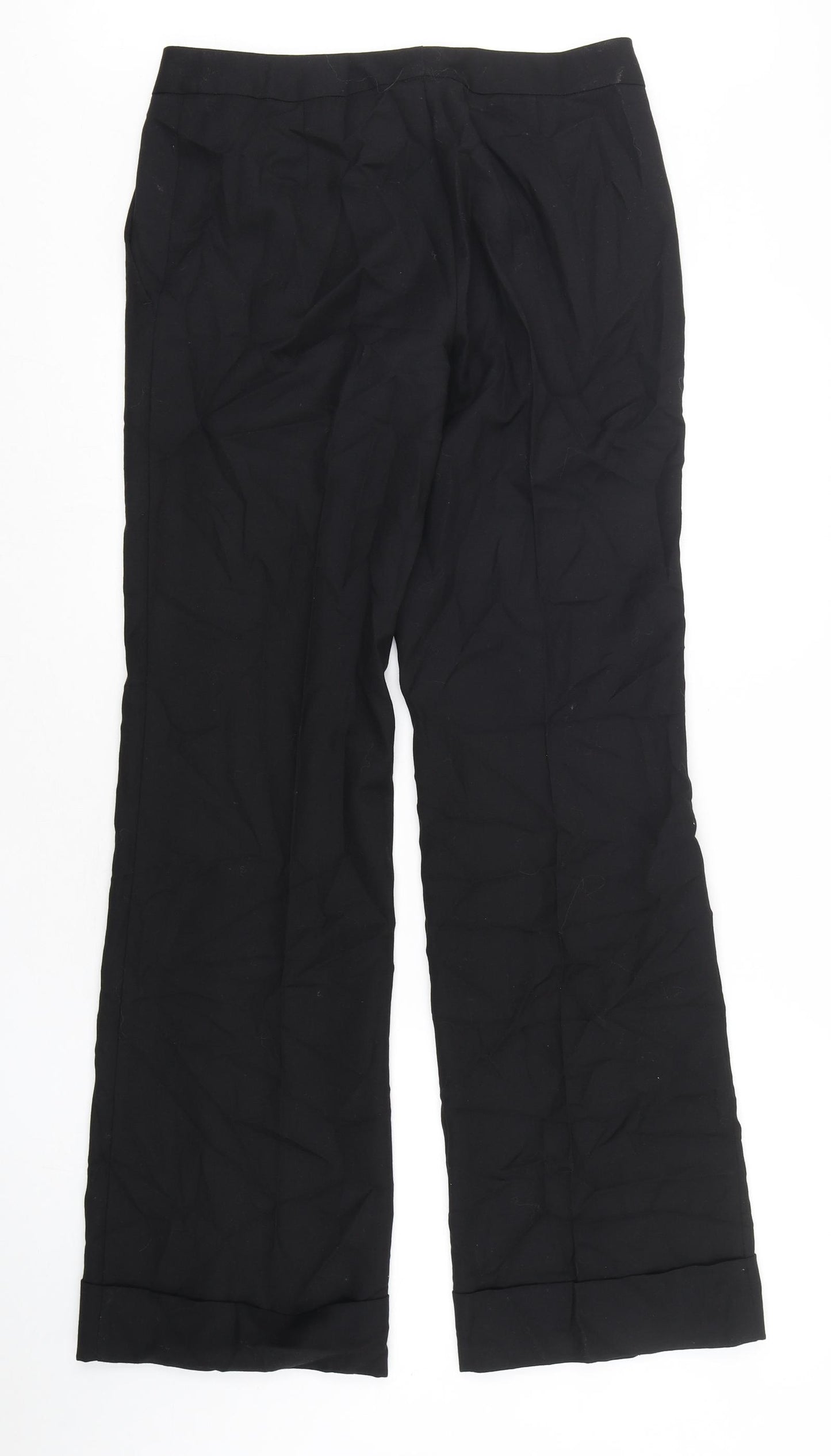 United Colors of Benetton Womens Black  Wool Trousers  Size 34 in L34 in Regular