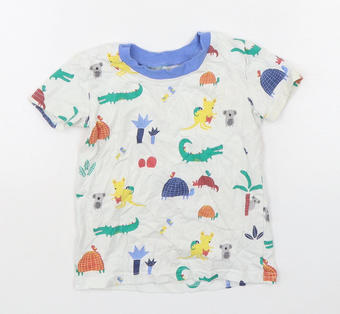 George Boys Multicoloured Geometric Cotton Basic T-Shirt Size 12-18 Months Round Neck  - Animal Print