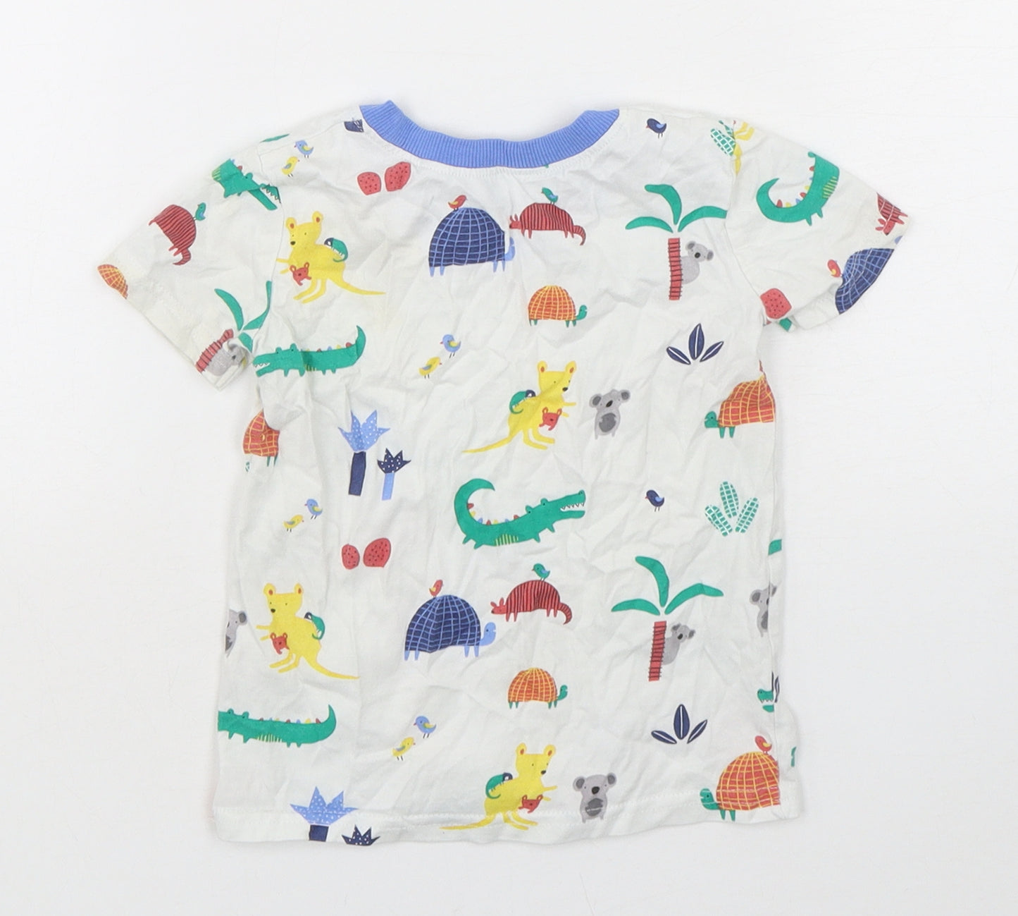George Boys Multicoloured Geometric Cotton Basic T-Shirt Size 12-18 Months Round Neck  - Animal Print