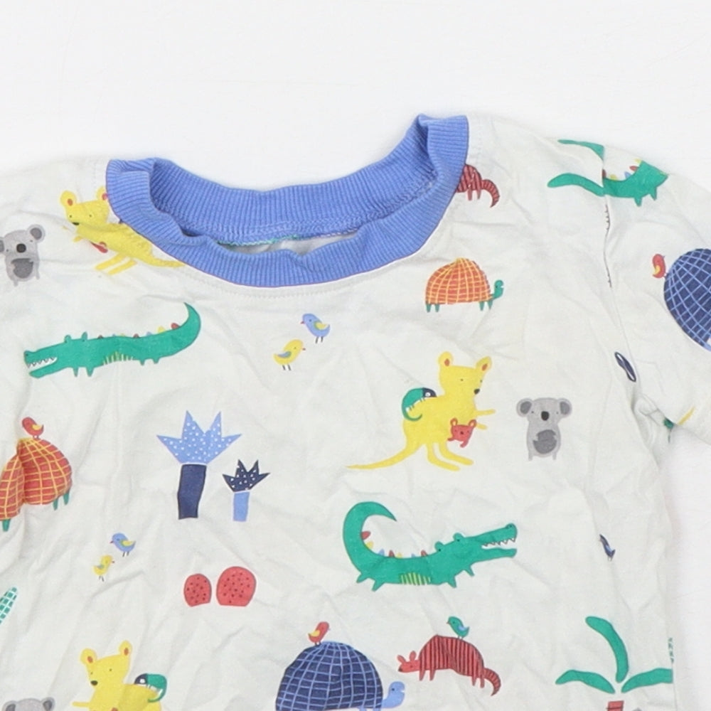 George Boys Multicoloured Geometric Cotton Basic T-Shirt Size 12-18 Months Round Neck  - Animal Print