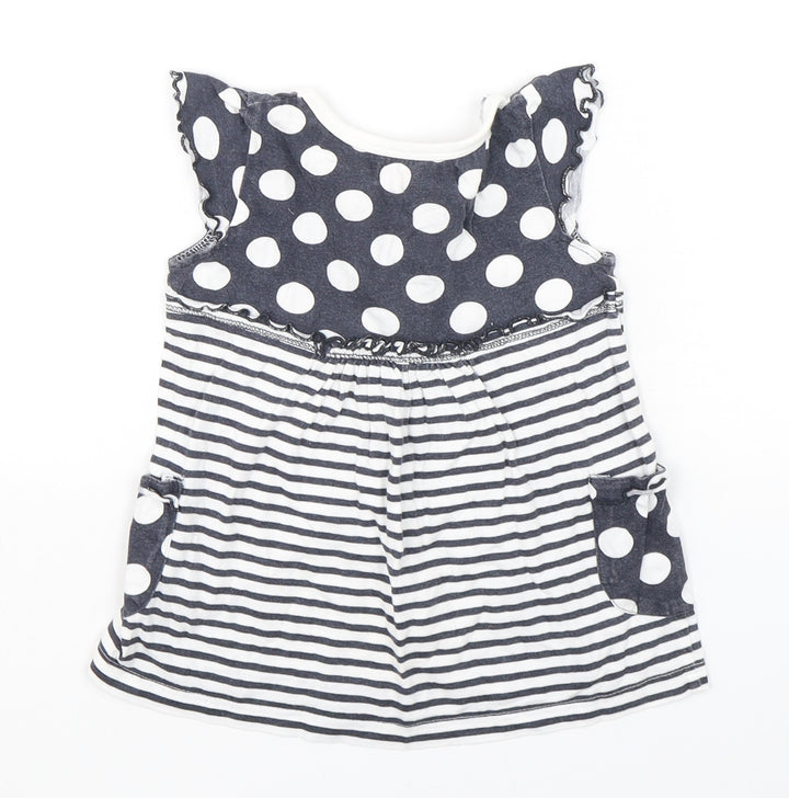 Funky Diva Girls Multicoloured Striped Cotton Basic T-Shirt Size 2-3 Years Round Neck