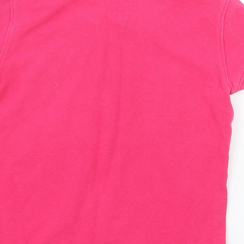 Nautica Girls Pink  Cotton Basic Polo Size 4 Years Collared Pullover