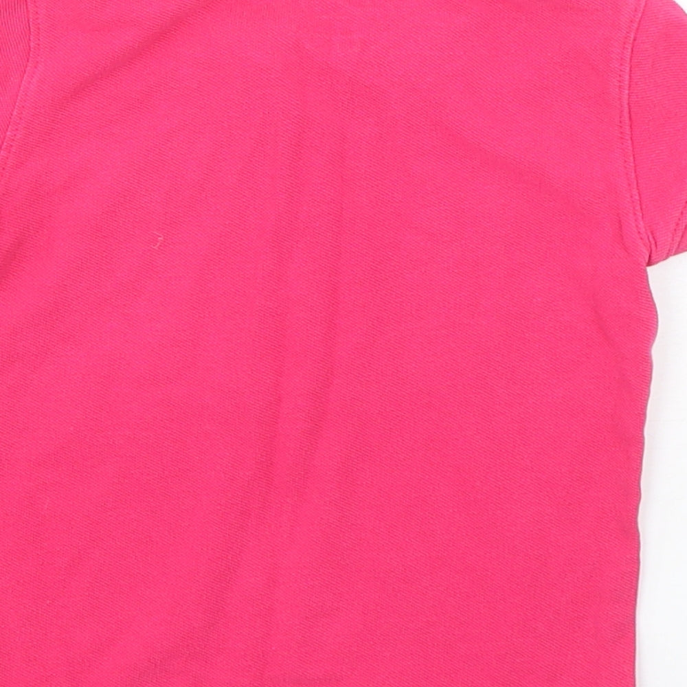 Nautica Girls Pink  Cotton Basic Polo Size 4 Years Collared Pullover