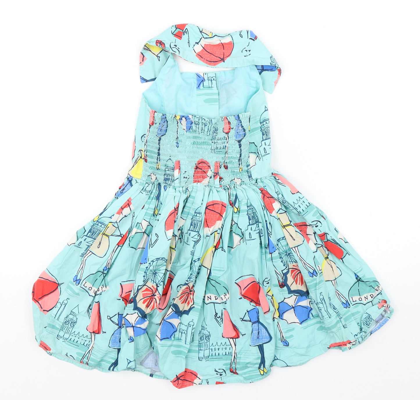 NEXT Girls Multicoloured Geometric Cotton A-Line  Size 6 Years  Collared