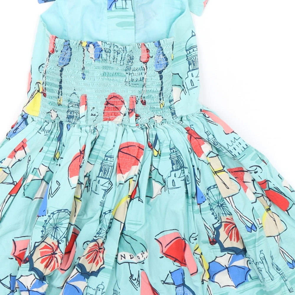 NEXT Girls Multicoloured Geometric Cotton A-Line  Size 6 Years  Collared