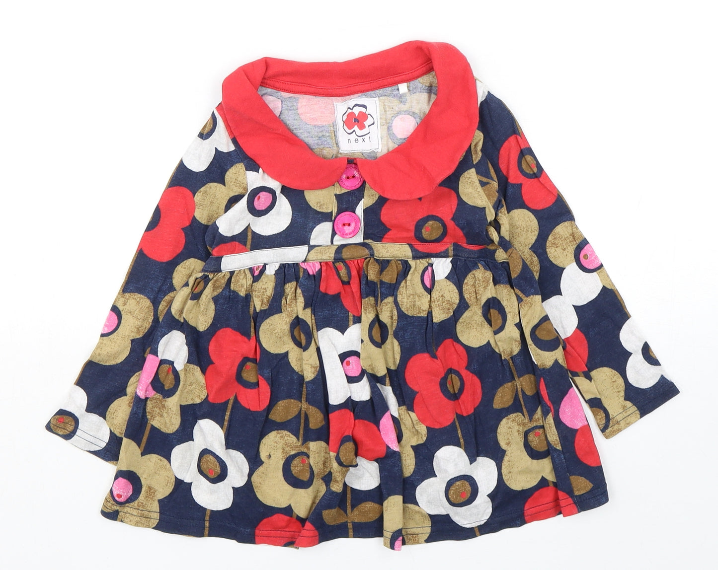 NEXT Girls Multicoloured Floral Cotton A-Line  Size 18-24 Months  Collared