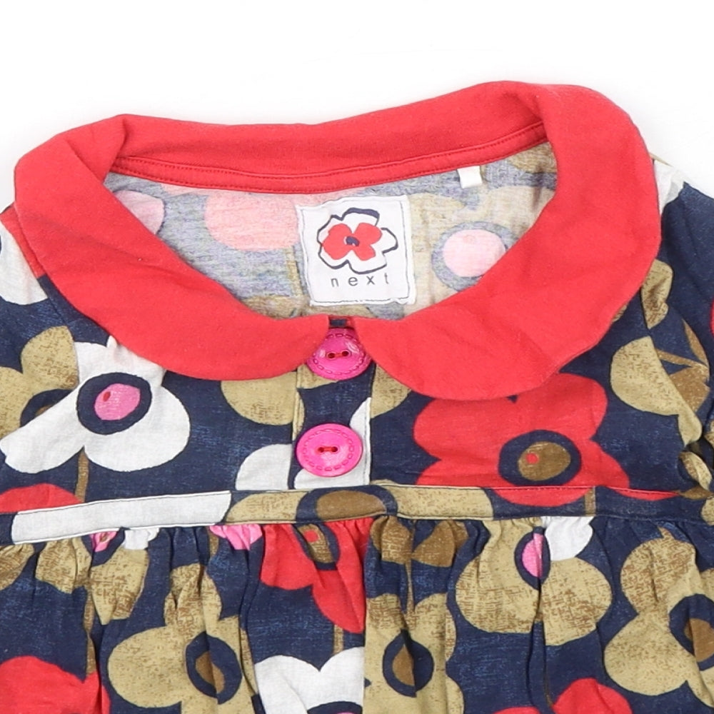 NEXT Girls Multicoloured Floral Cotton A-Line  Size 18-24 Months  Collared