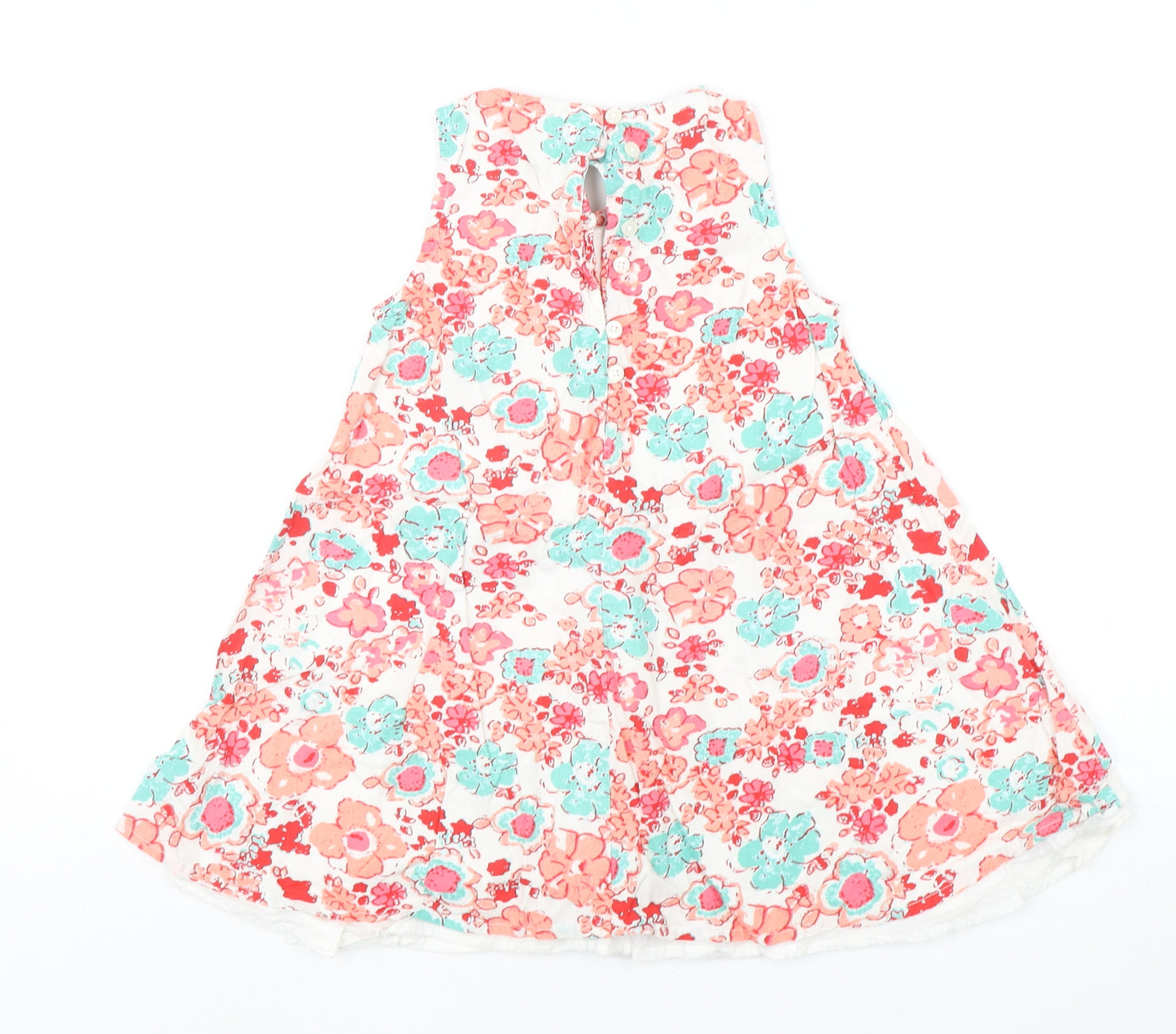 name it Girls Multicoloured Floral Cotton A-Line  Size 3-4 Years  Round Neck