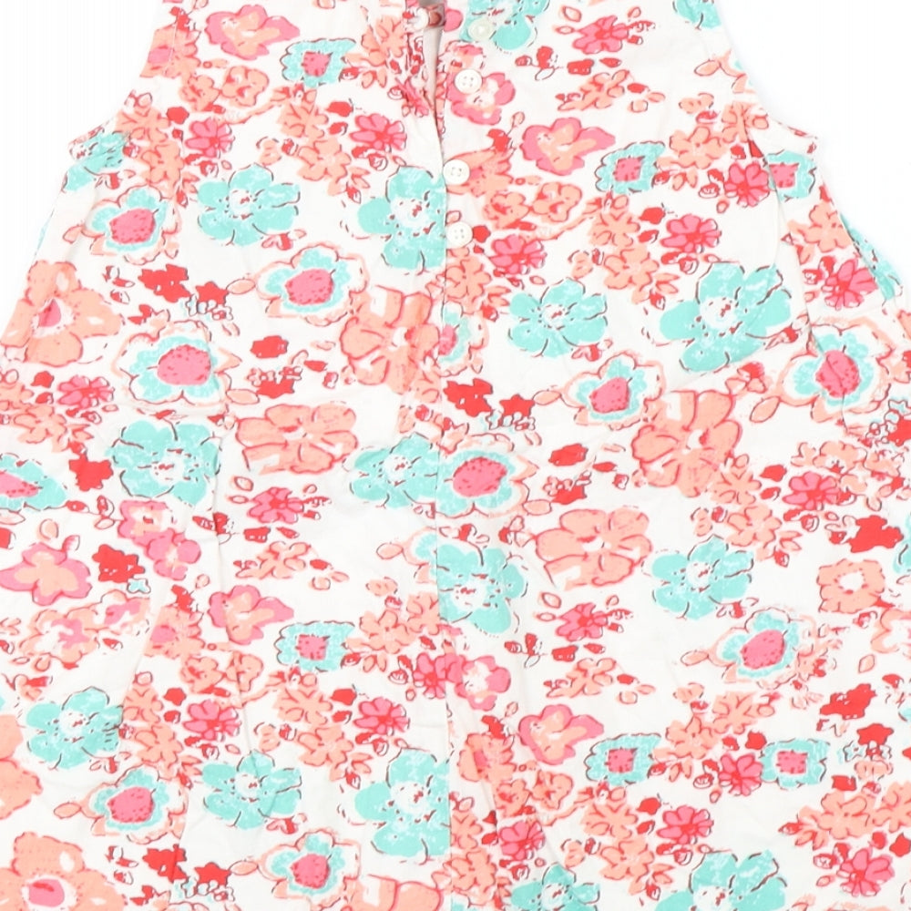 name it Girls Multicoloured Floral Cotton A-Line  Size 3-4 Years  Round Neck