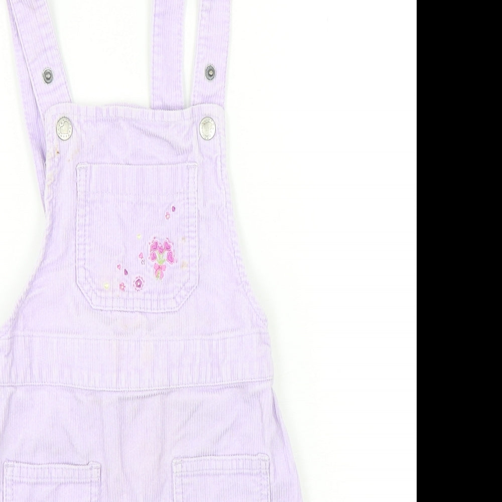 H&M Girls Purple  Cotton Pinafore/Dungaree Dress  Size 6 Years  Off the Shoulder