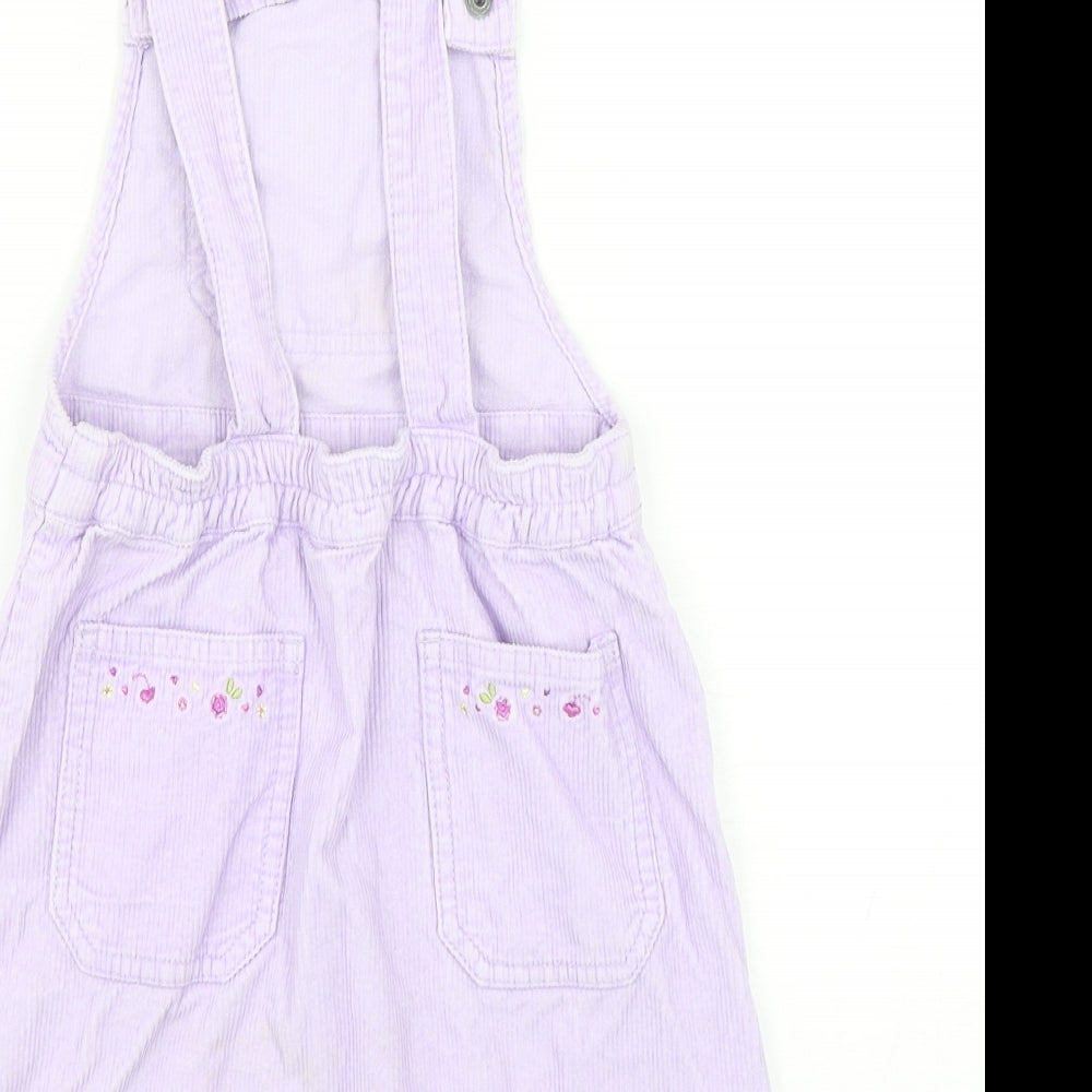 H&M Girls Purple  Cotton Pinafore/Dungaree Dress  Size 6 Years  Off the Shoulder