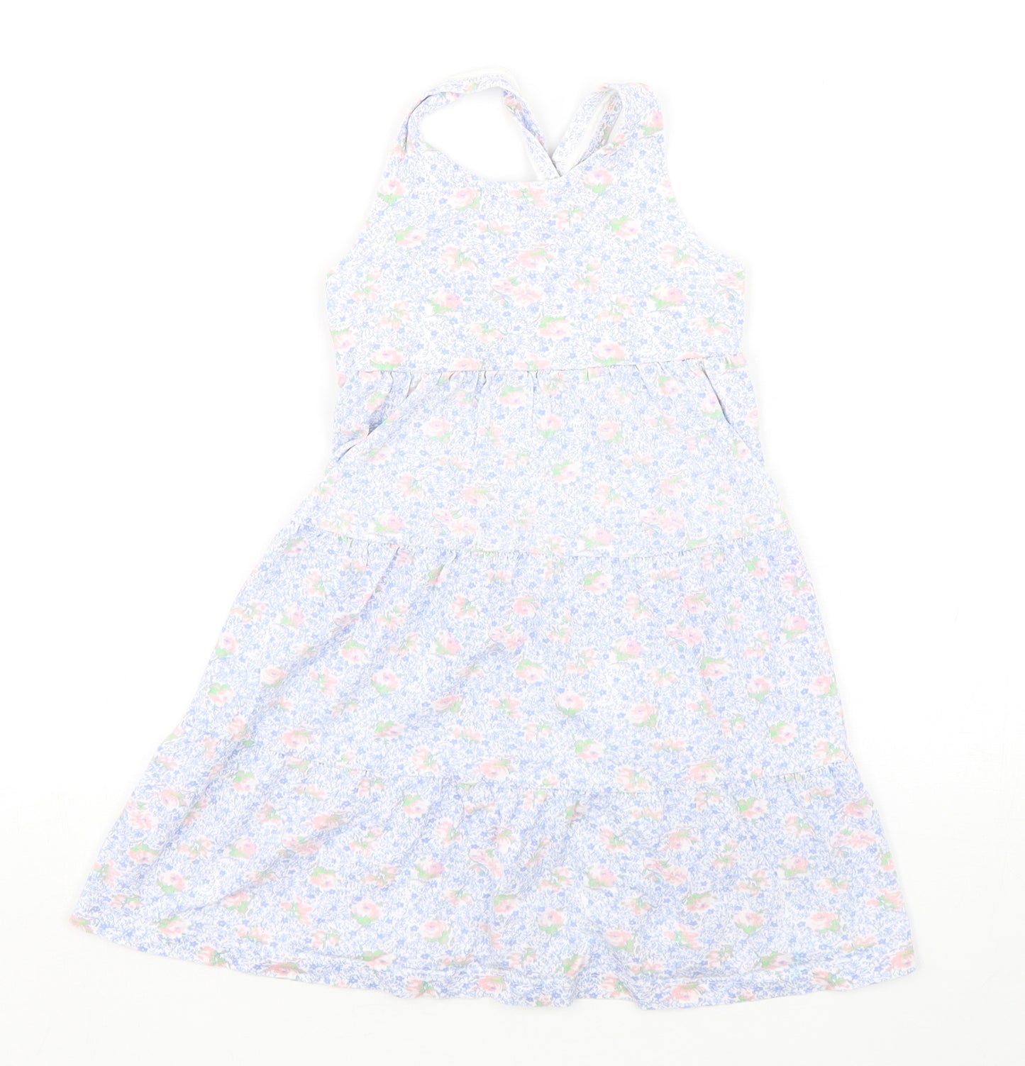 Mothercare Girls Multicoloured Floral Cotton A-Line  Size 4-5 Years  Round Neck