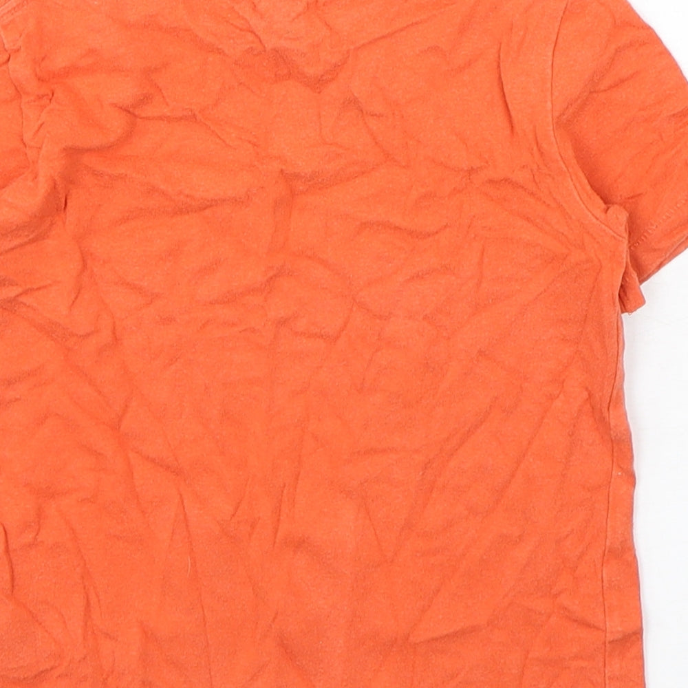 BabyGAP Boys Orange  Cotton Basic T-Shirt Size 3 Years Round Neck Pullover - Monkey