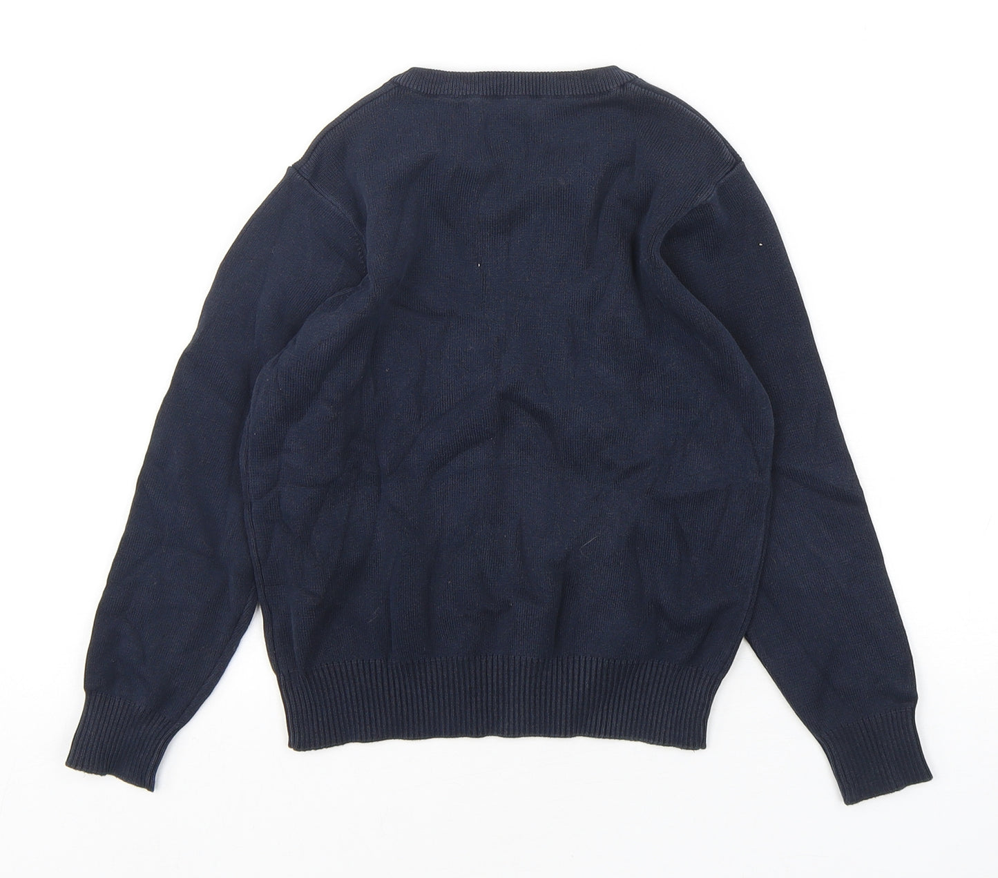 Dunnes Stores Boys Blue V-Neck  Cotton Pullover Jumper Size 6-7 Years