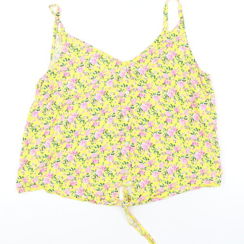 Papaya Womens Multicoloured Floral Viscose Basic Tank Size 16 V-Neck